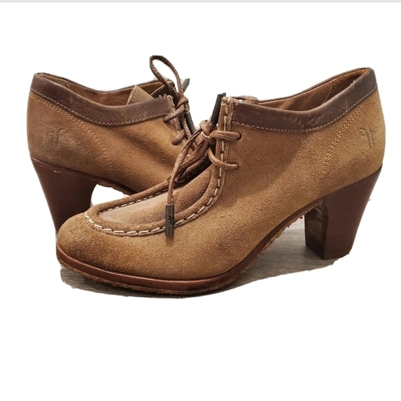 NEW Frye Brown Suede Oxford Ties 3" Ankle Boot - Picture 1 of 10